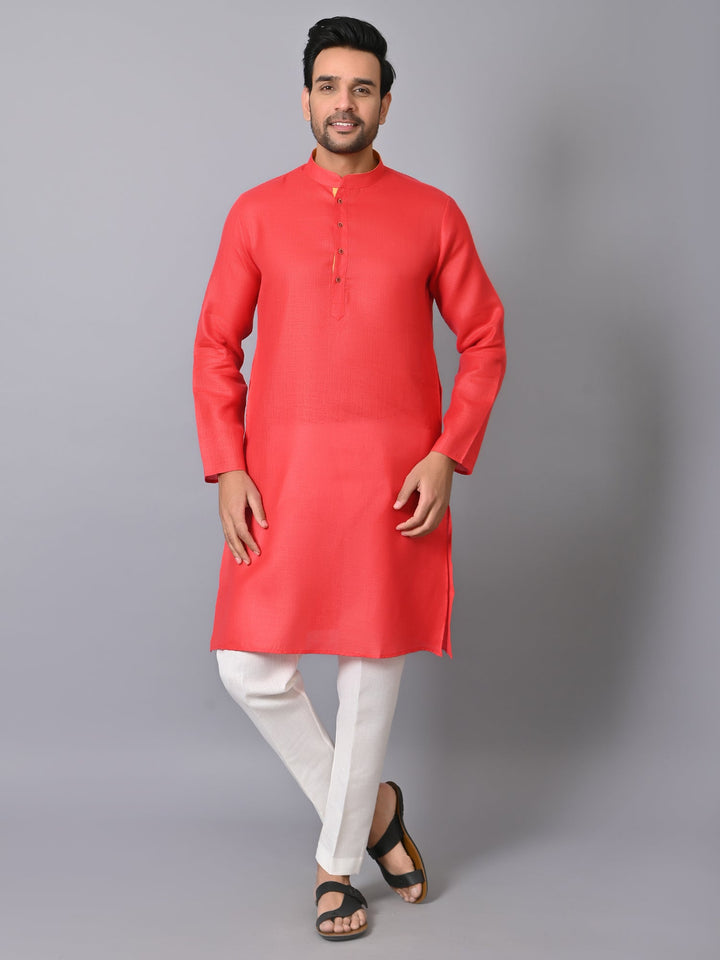 Solid Red Kurta Set