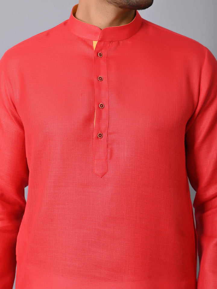 Solid Red Kurta Set