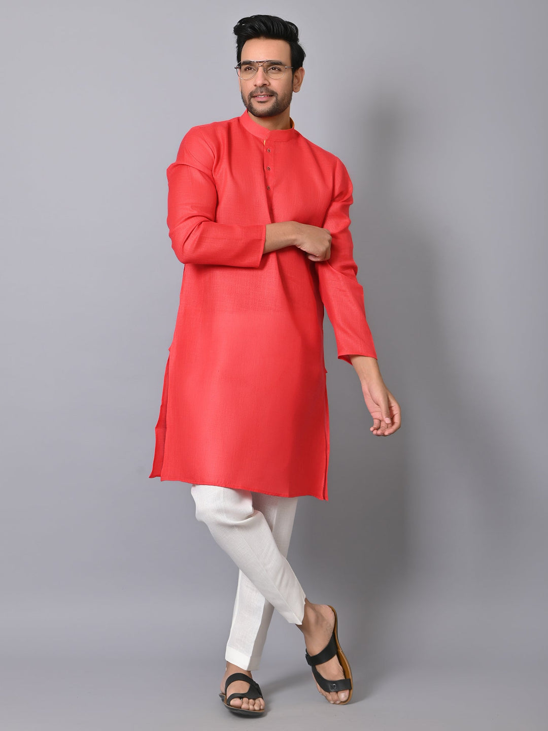 Solid Red Kurta Set