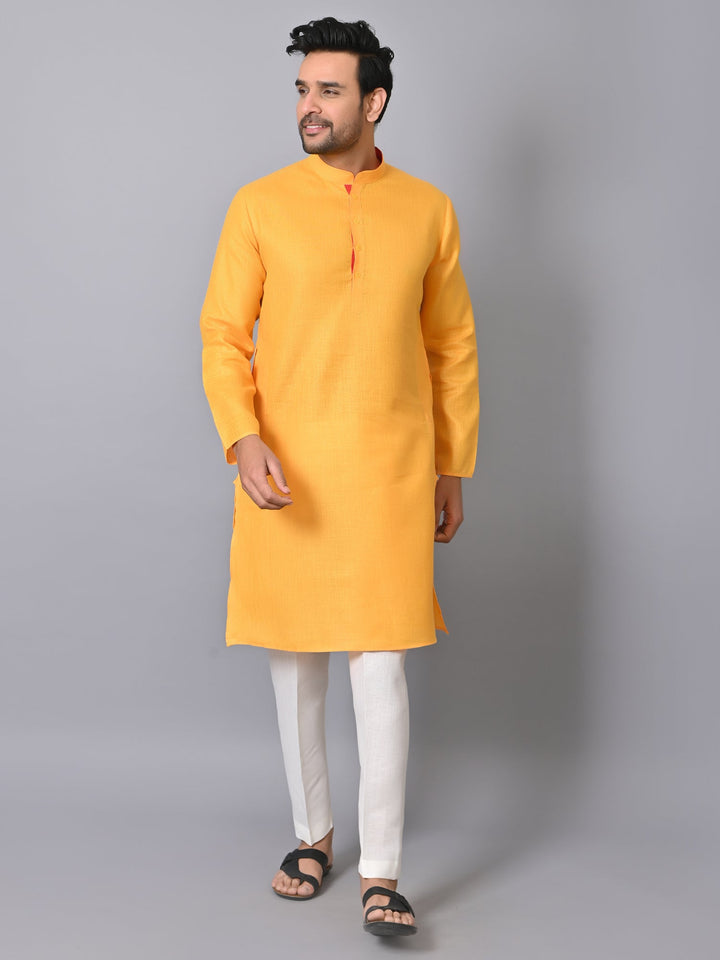 Solid Yellow Kurta Set