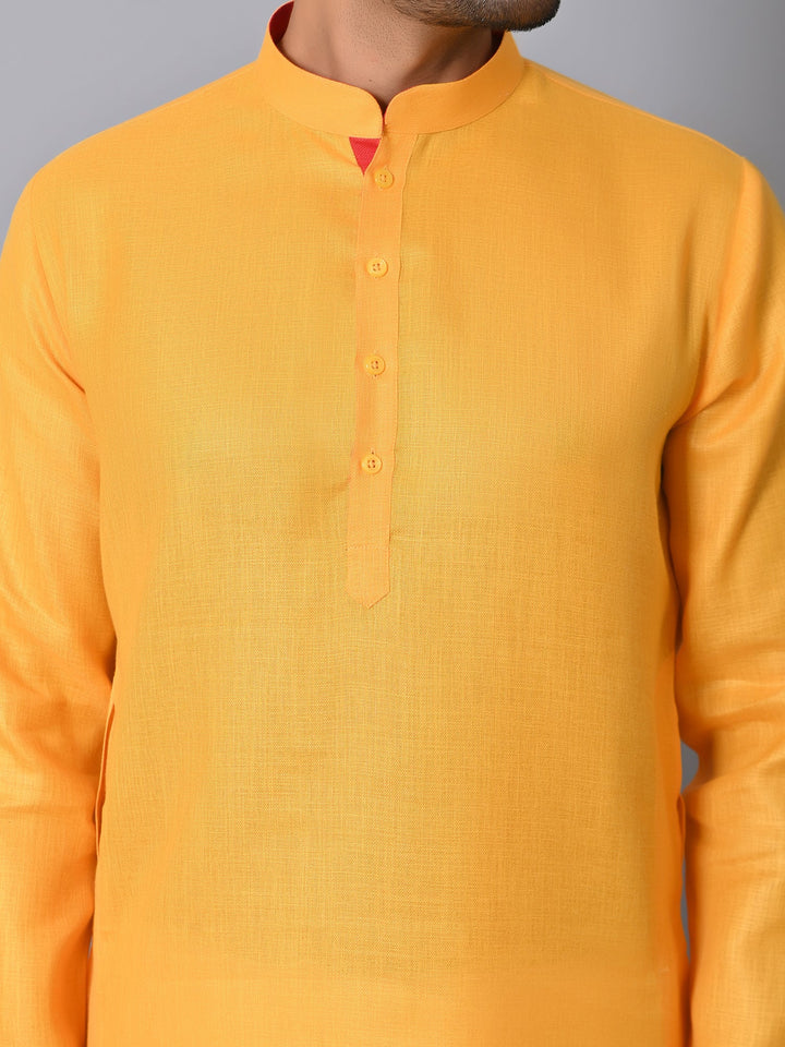 Solid Yellow Kurta Set