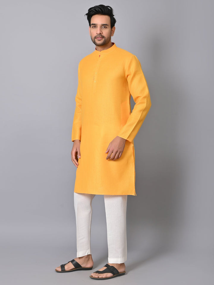 Solid Yellow Kurta Set