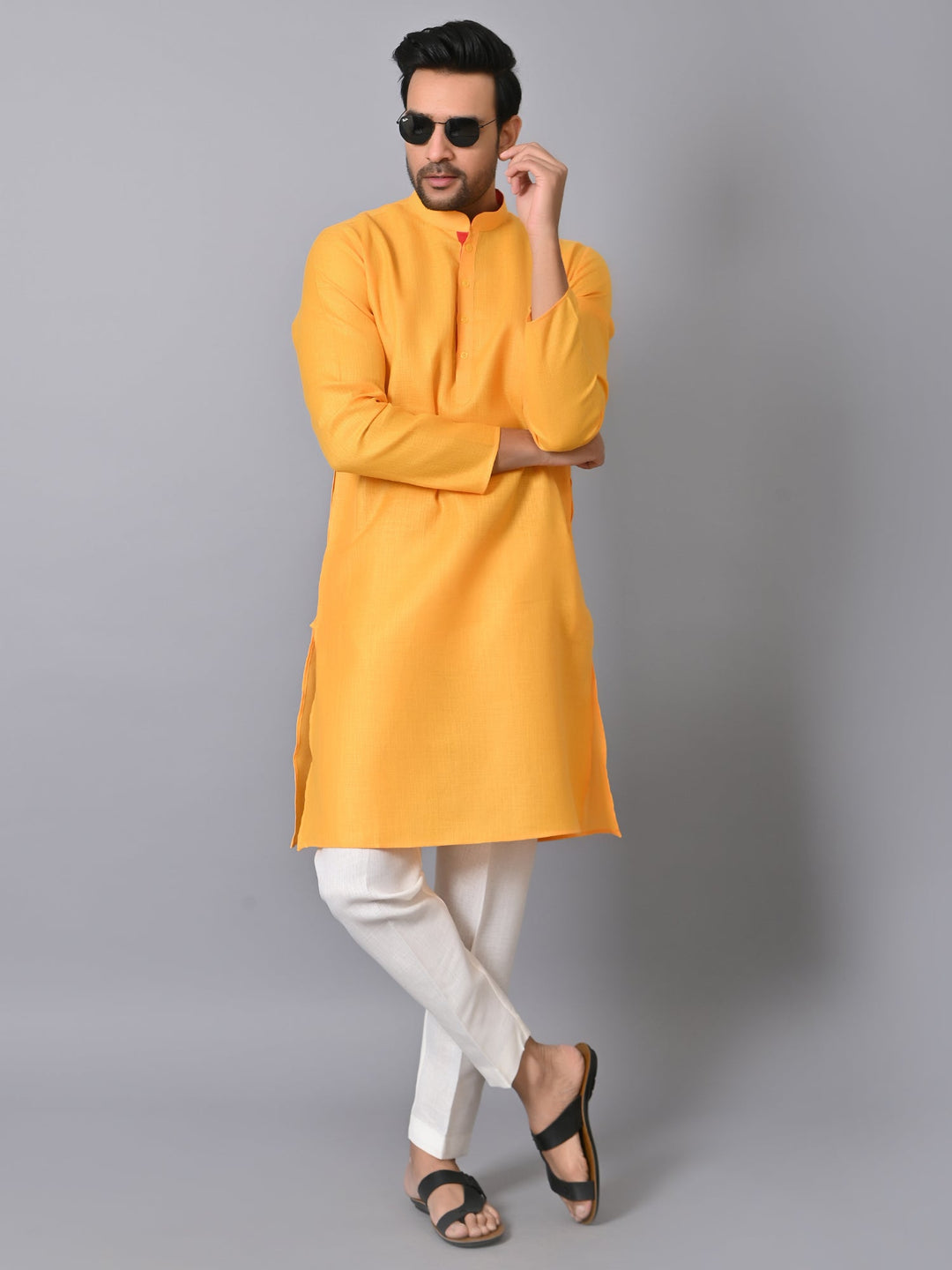 Solid Yellow Kurta Set