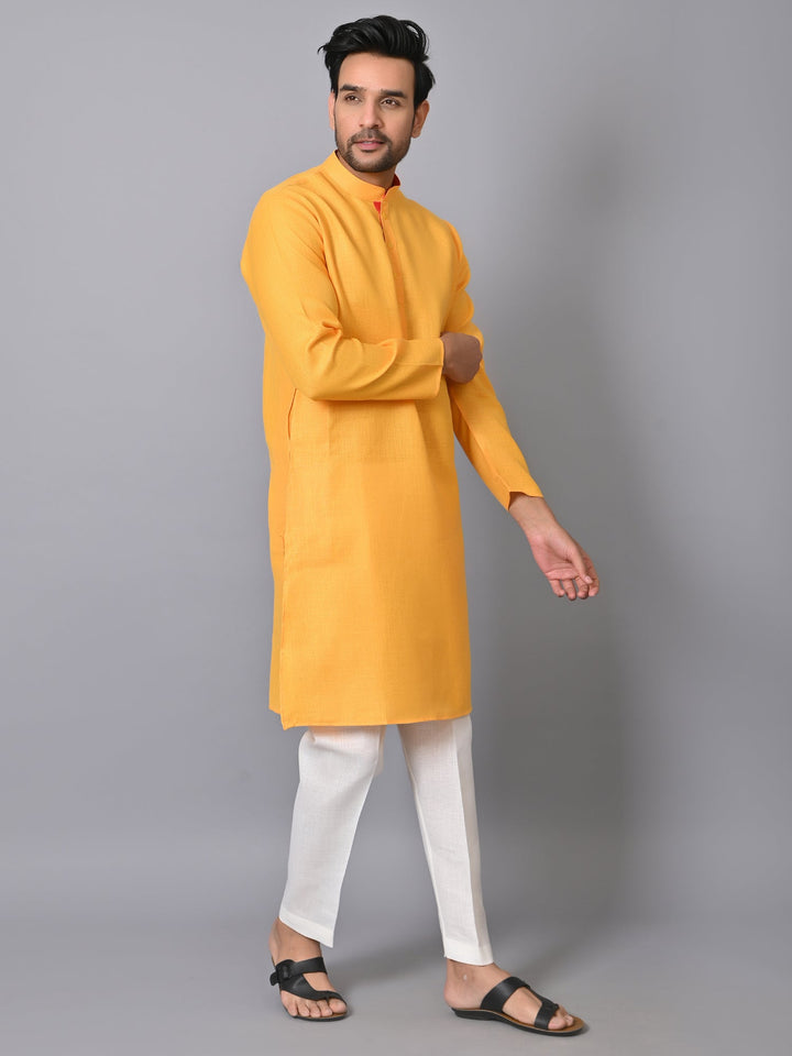 Solid Yellow Kurta Set