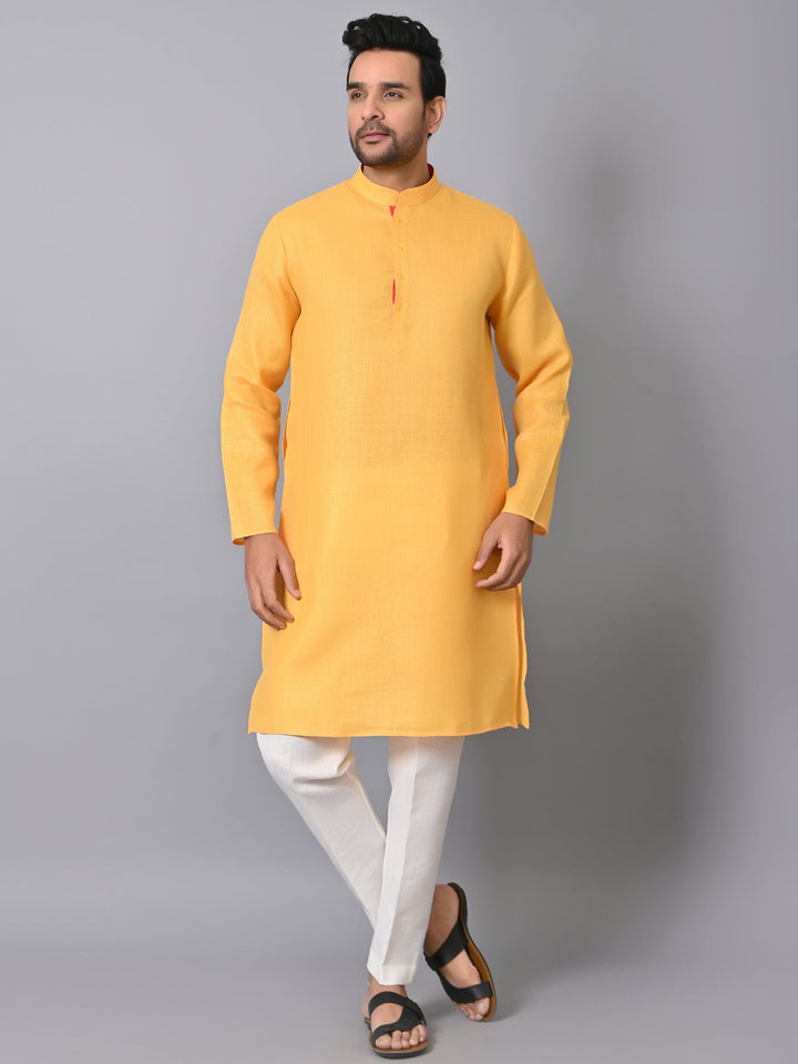 Solid Yellow Kurta Set