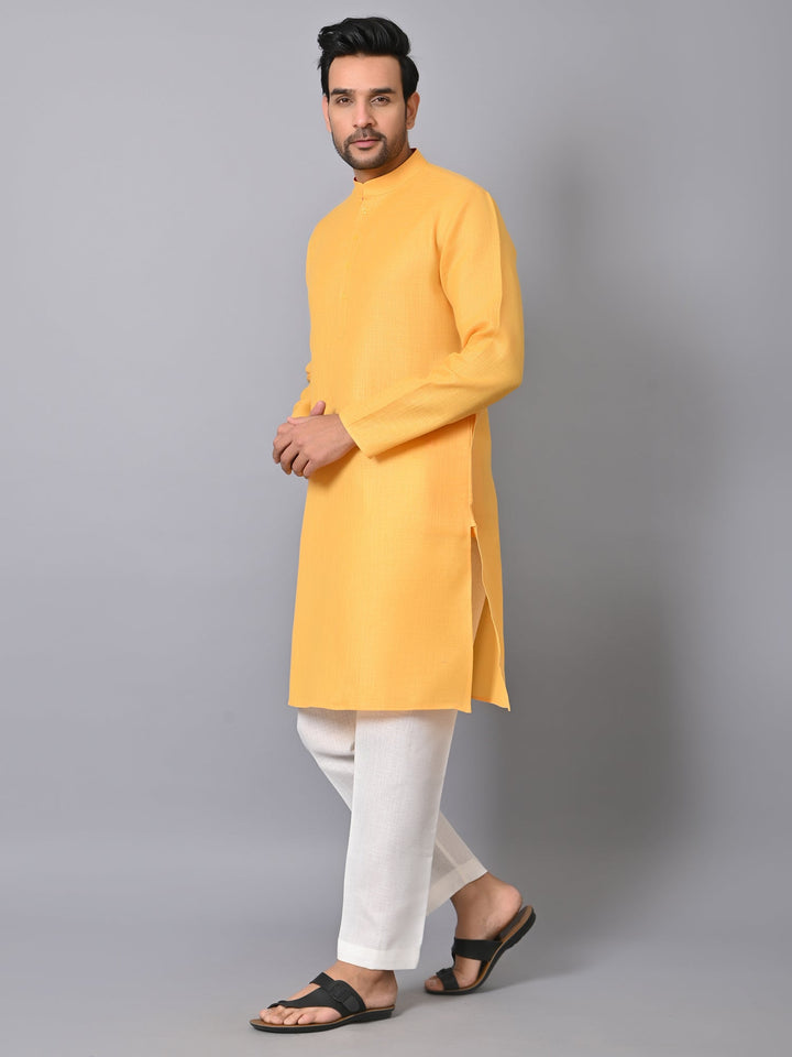 Solid Yellow Kurta Set