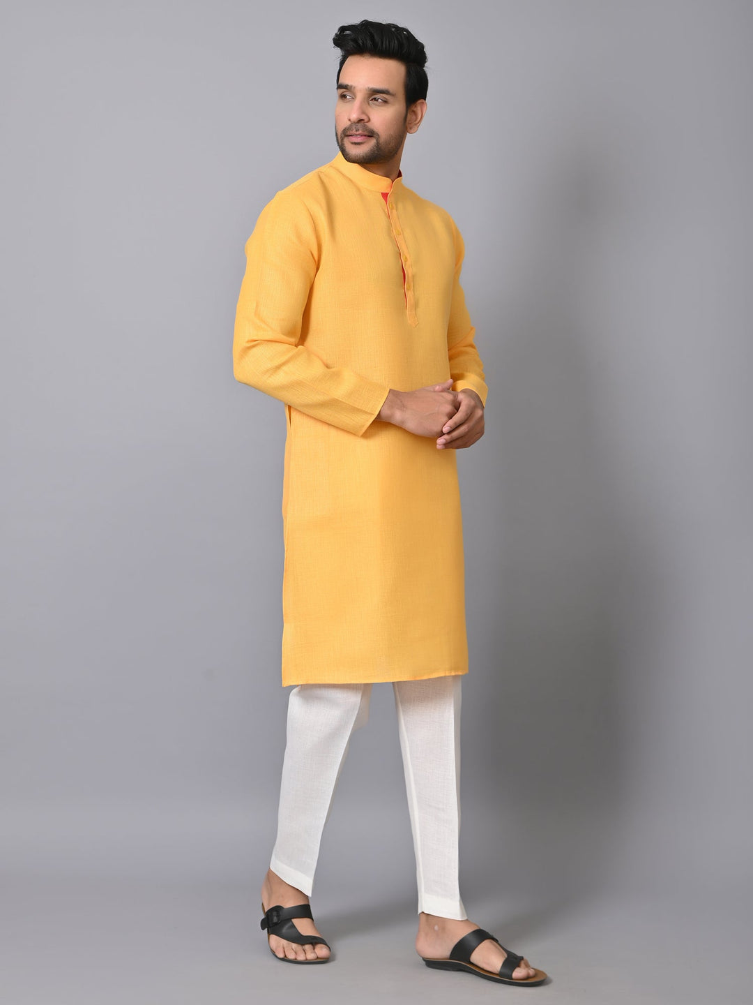 Solid Yellow Kurta Set