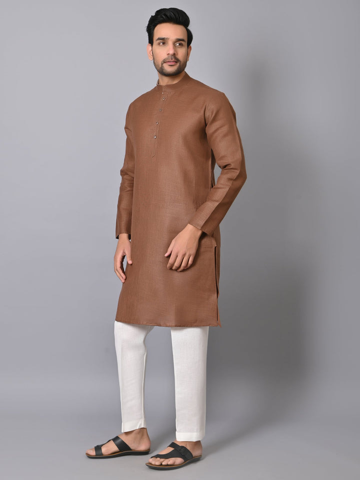 Solid Brown Kurta Set