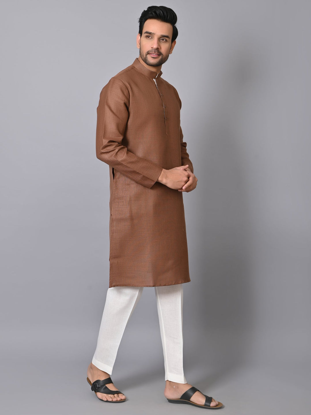 Solid Brown Kurta Set