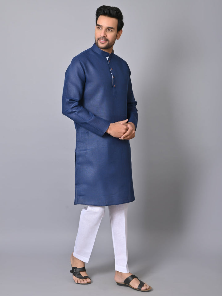 Solid Navy Blue Kurta Set