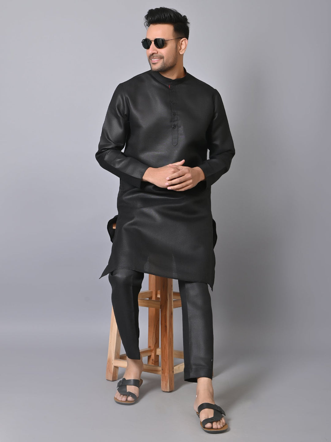 Solid Black Kurta Set