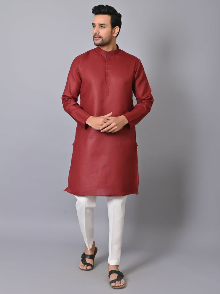 Solid Maroon Kurta Set