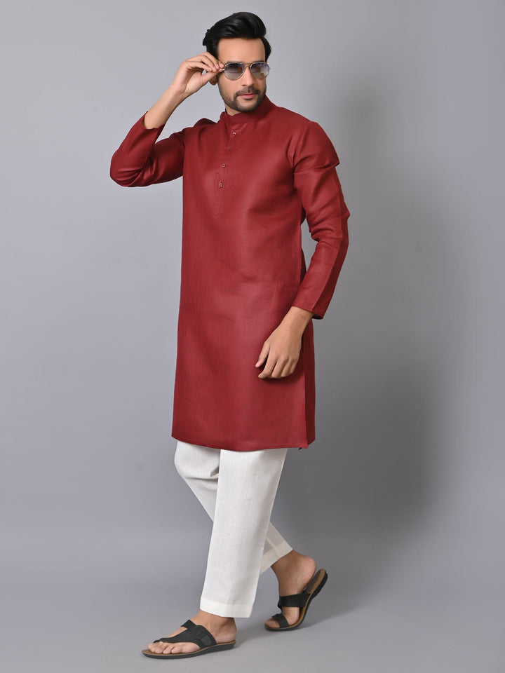 Solid Maroon Kurta Set