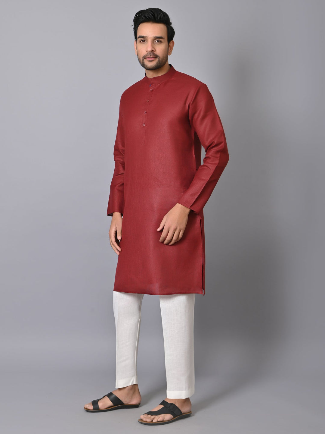 Solid Maroon Kurta Set