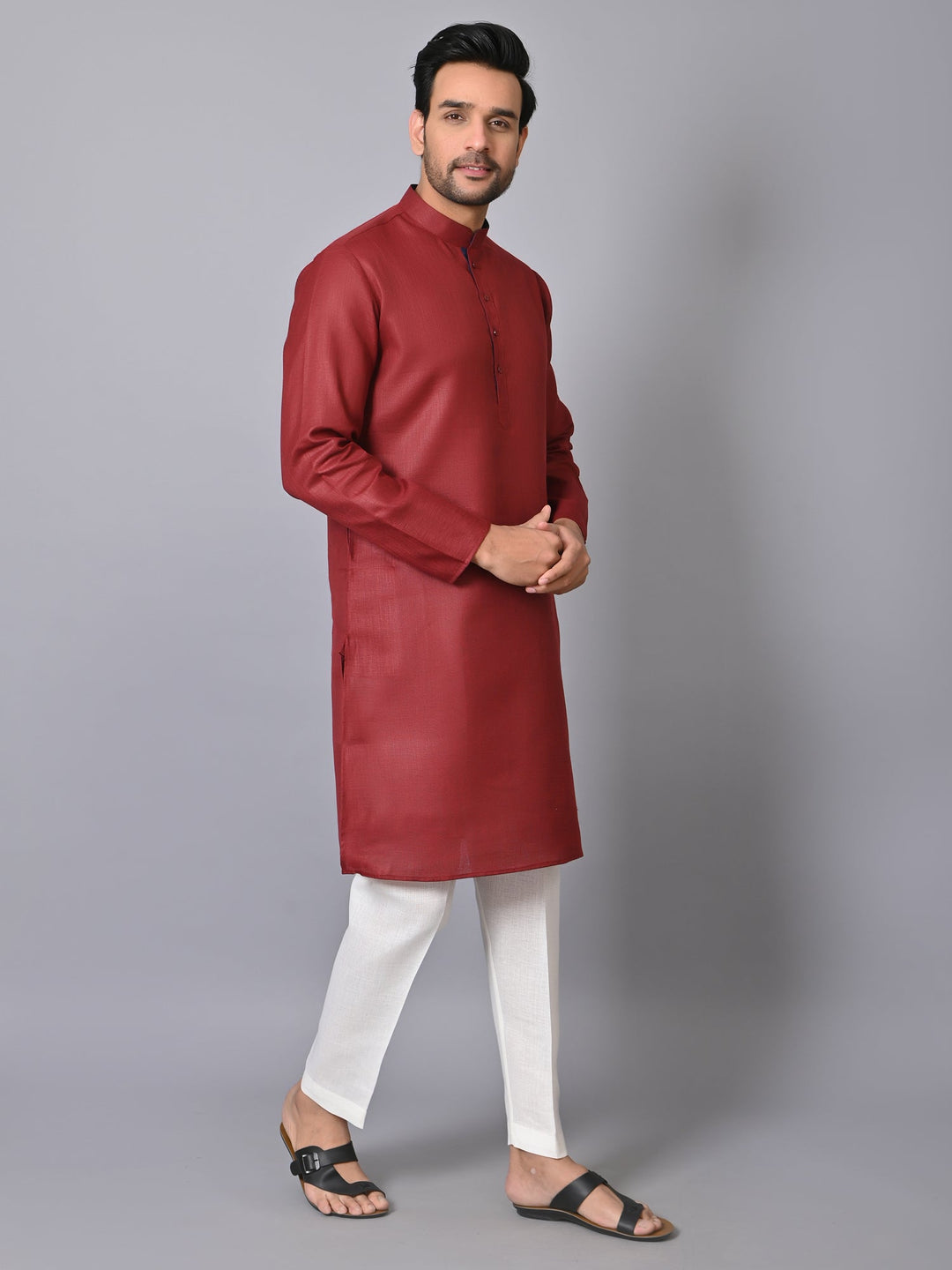 Solid Maroon Kurta Set