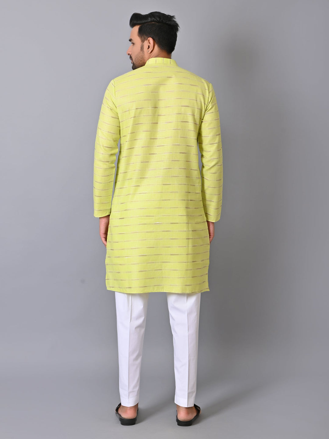 Striped Lime Green Kurta Set