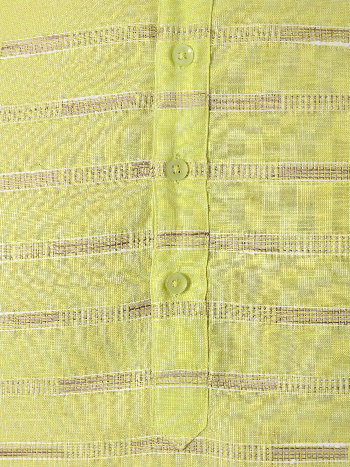 Striped Lime Green Kurta Set