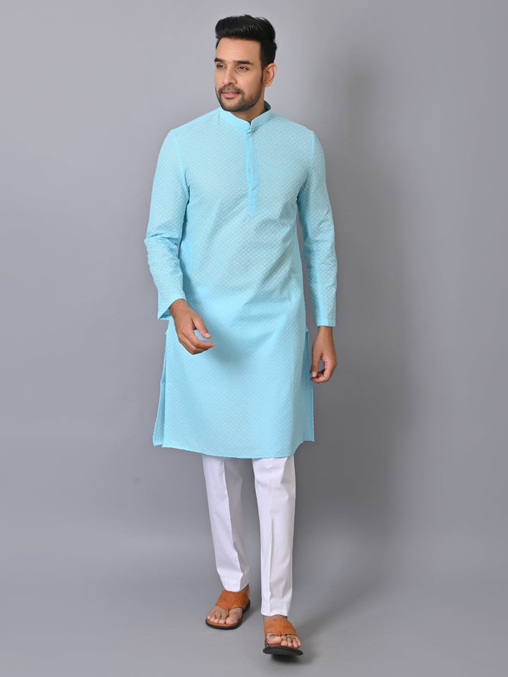 Geometric Blue Kurta Set