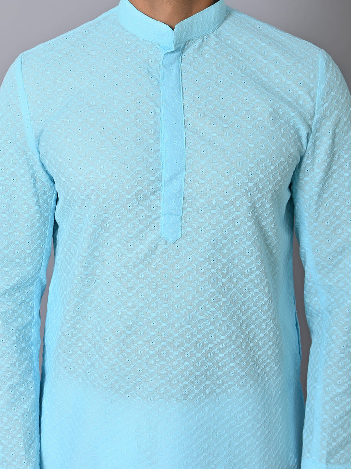 Geometric Blue Kurta Set