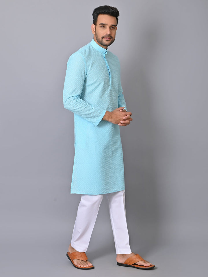 Geometric Blue Kurta Set