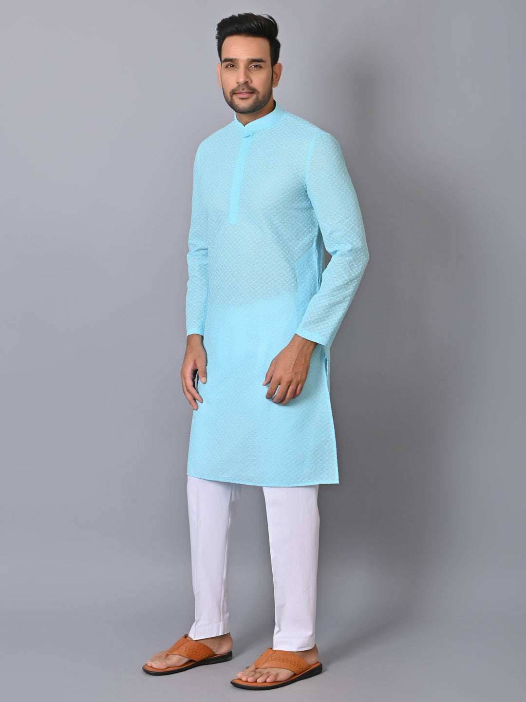Geometric Blue Kurta Set
