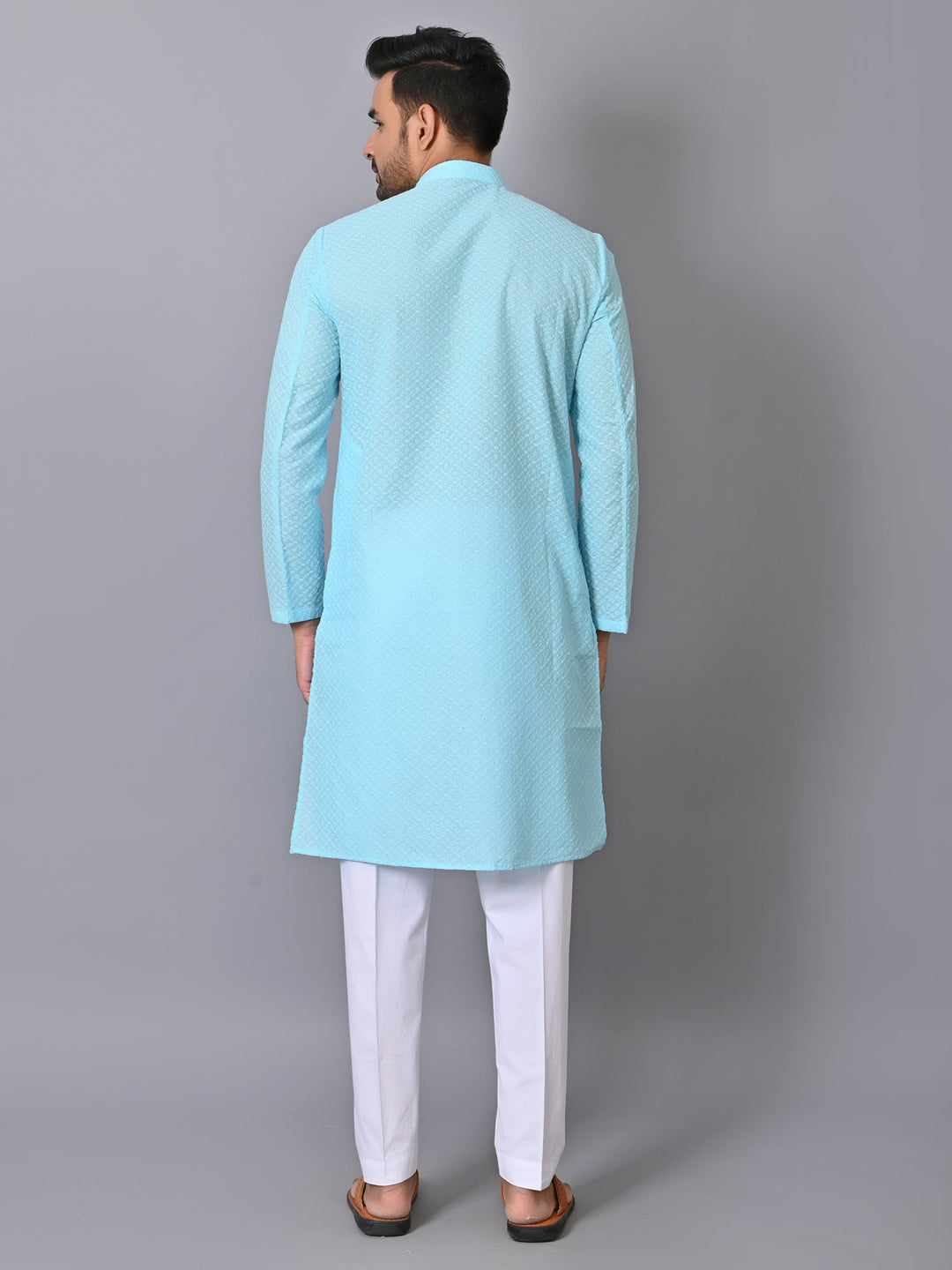 Geometric Blue Kurta Set