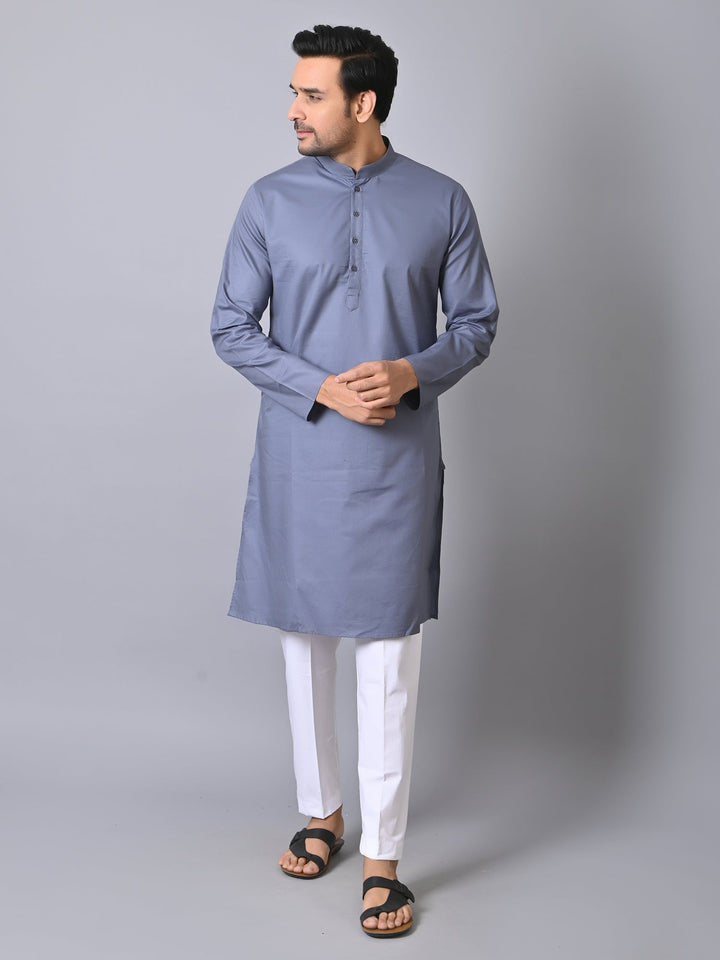 Solid Grey Kurta Set