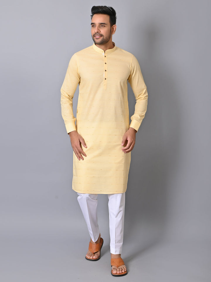 Striped Yellow Kurta Set