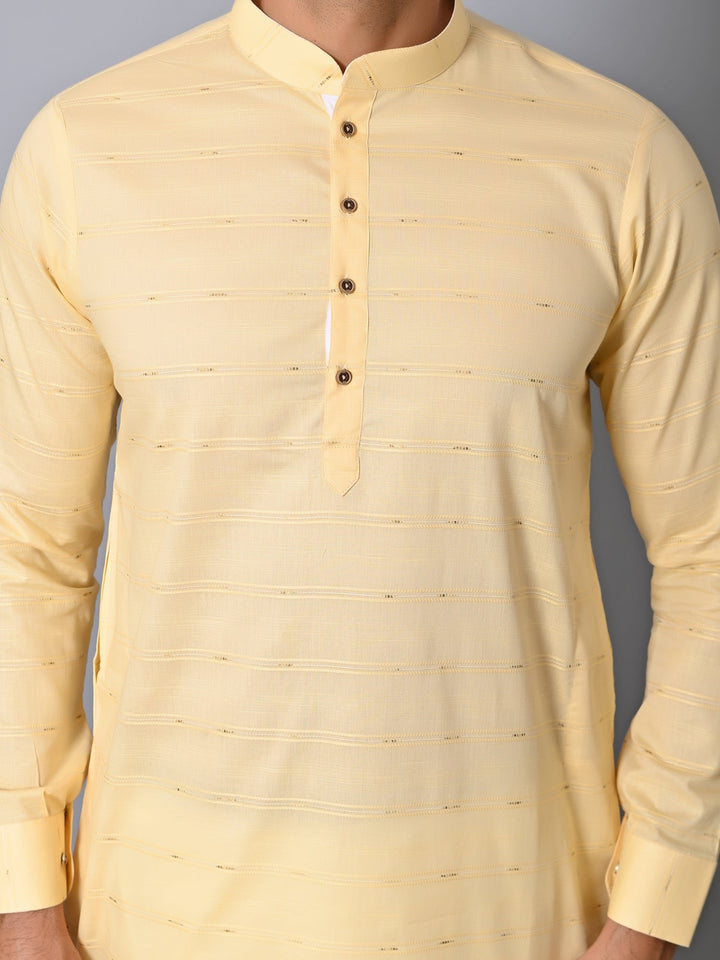 Striped Yellow Kurta Set