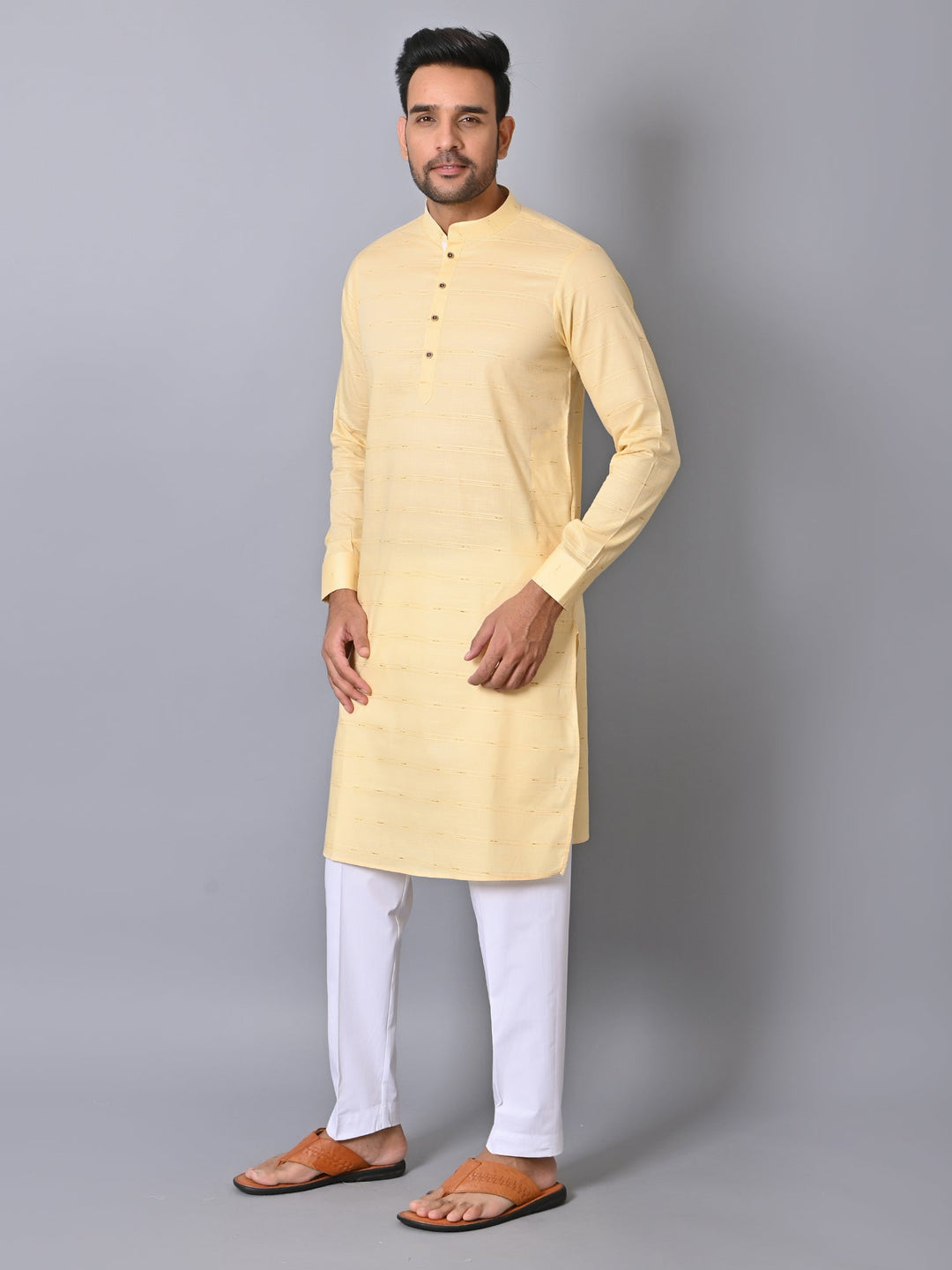 Striped Yellow Kurta Set