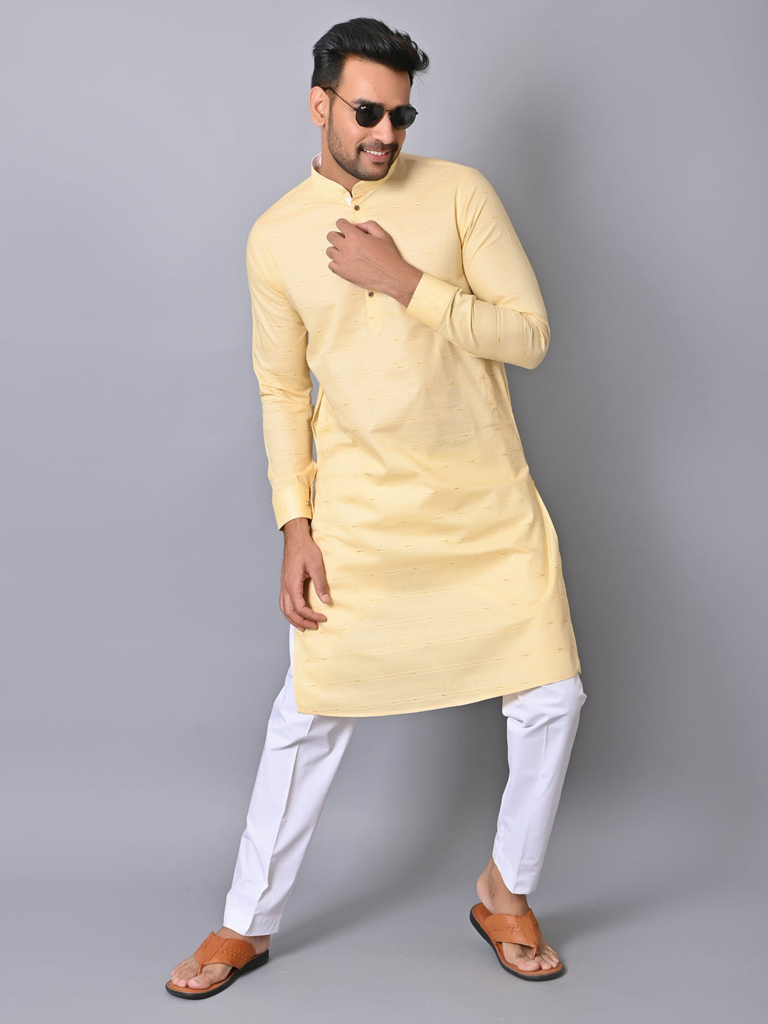 Striped Yellow Kurta Set