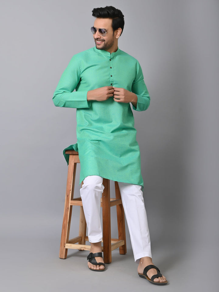 Solid Sea Green Kurta Set