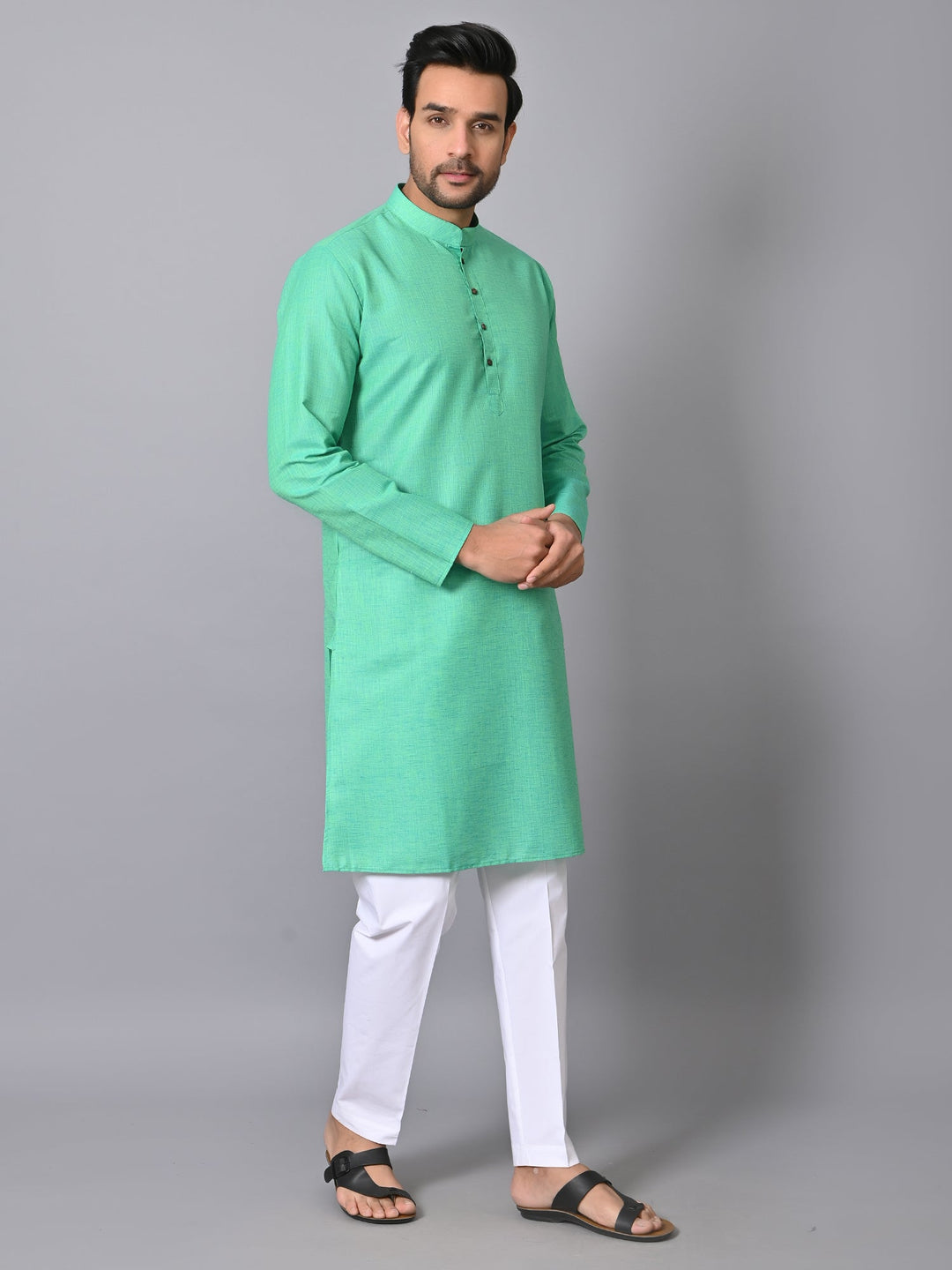 Solid Sea Green Kurta Set