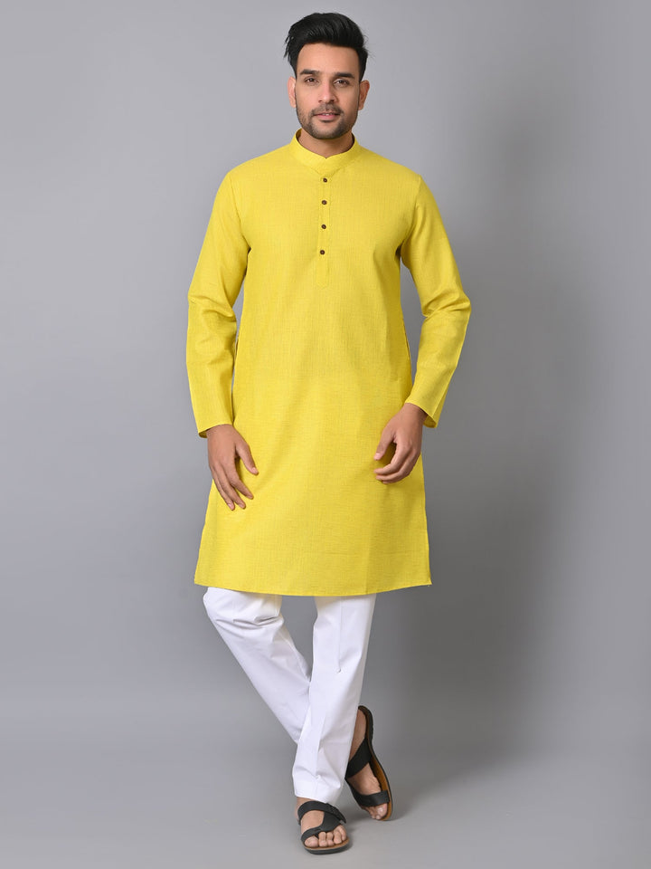 Solid Yellow Kurta Set