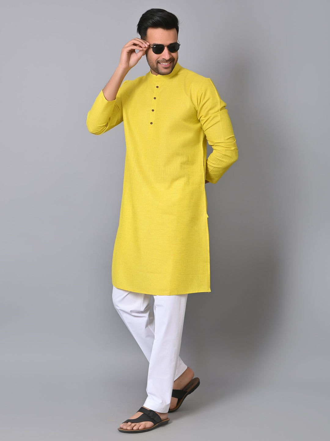 Solid Yellow Kurta Set