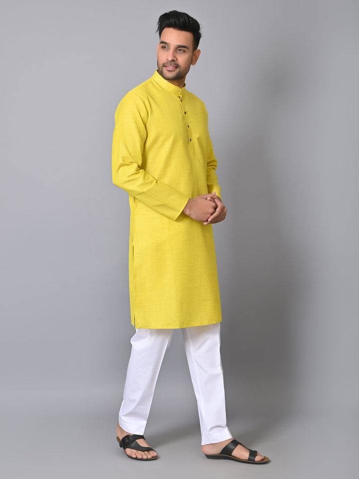 Solid Yellow Kurta Set