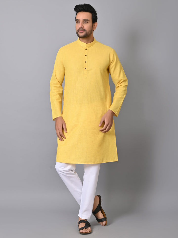 Solid Yellow Kurta Set