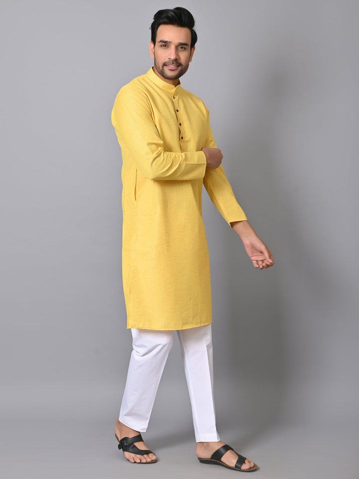 Solid Yellow Kurta Set