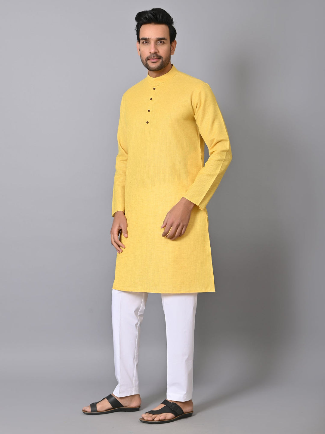 Solid Yellow Kurta Set