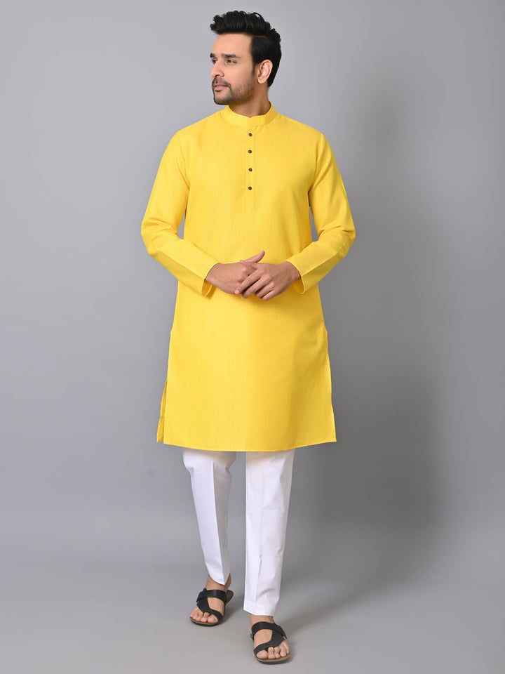 Solid Yellow Kurta Set