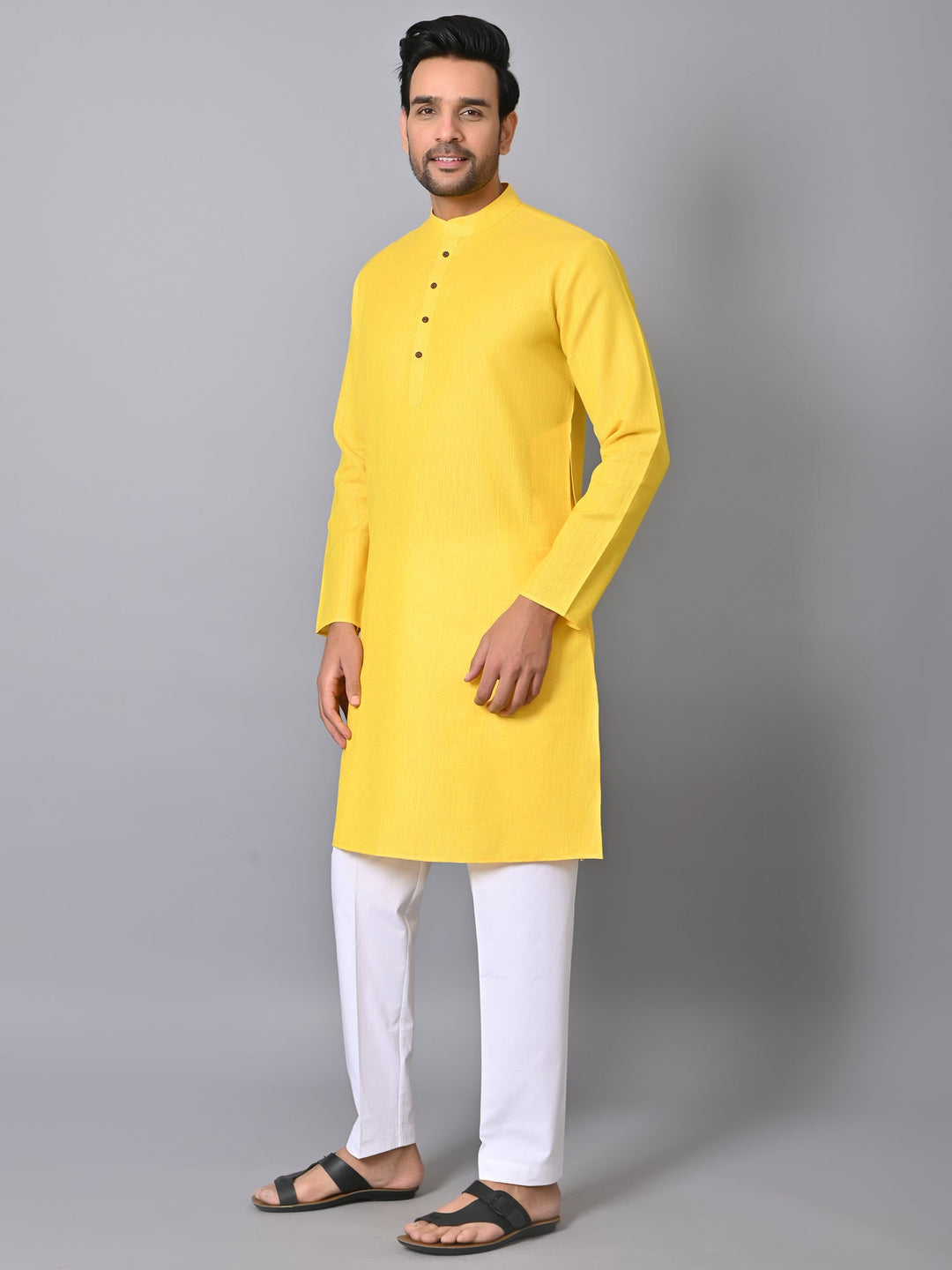 Solid Yellow Kurta Set