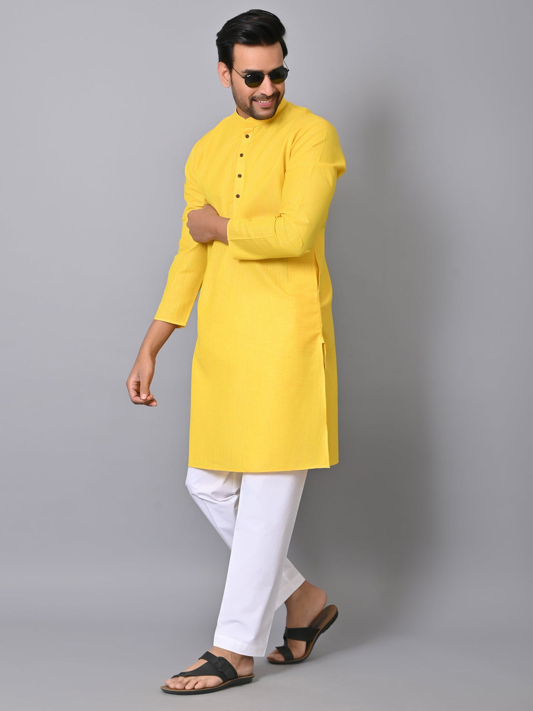 Solid Yellow Kurta Set