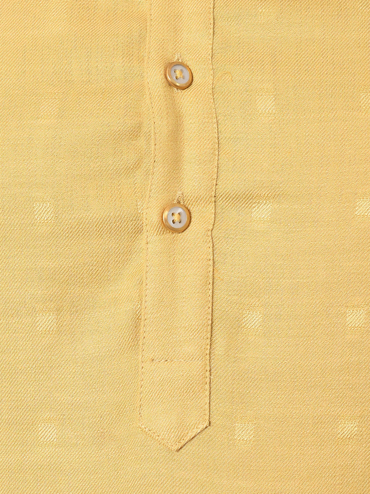 Self Design Yellow Kurta Set