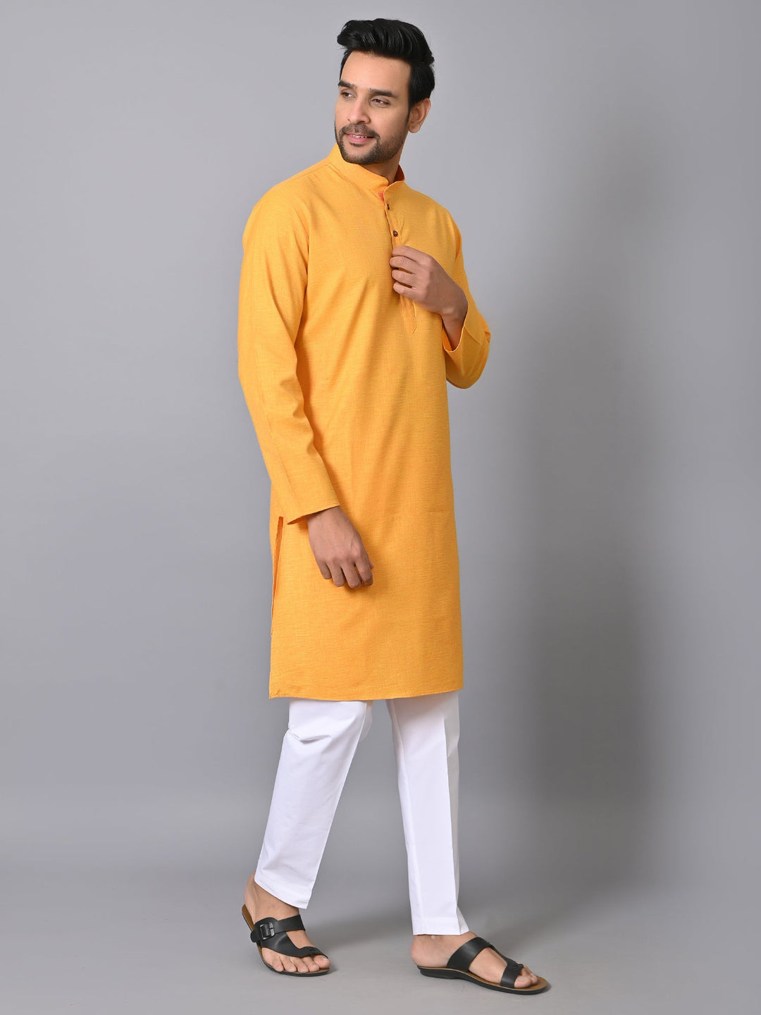 Solid Yellow Kurta Set