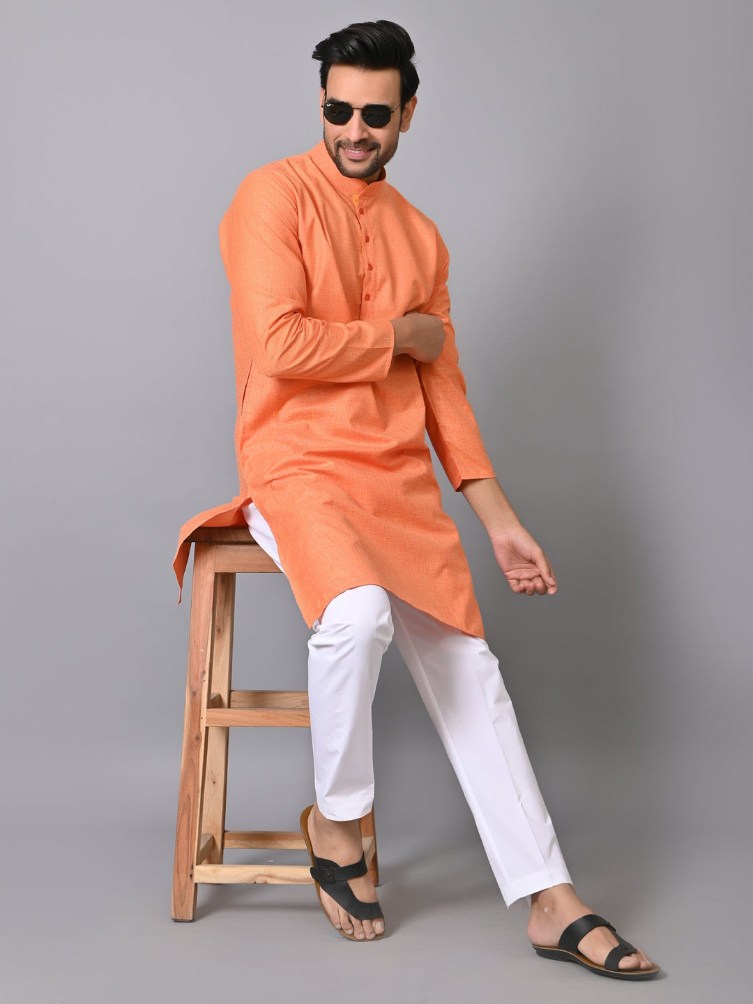 Solid Orange Kurta Set