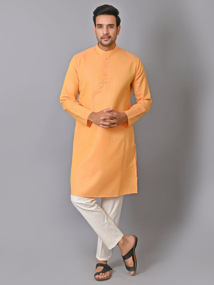 Striped Orange Kurta Set