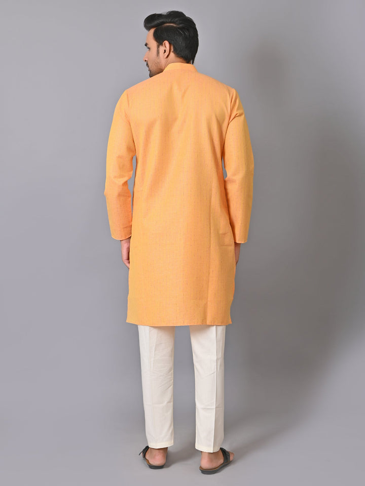 Striped Orange Kurta Set