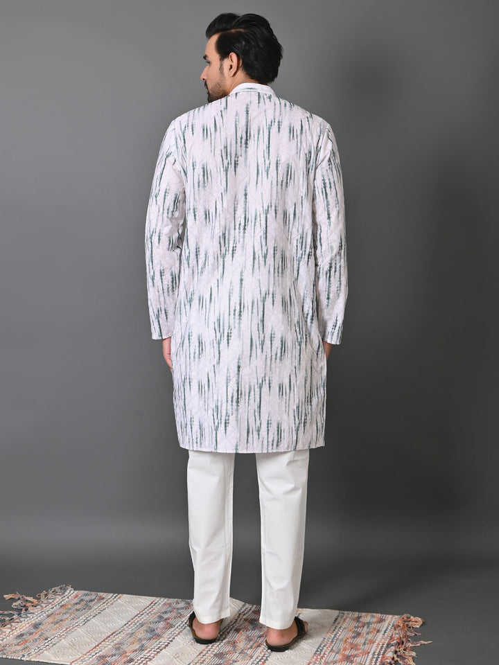 Tie Dye White Kurta Set