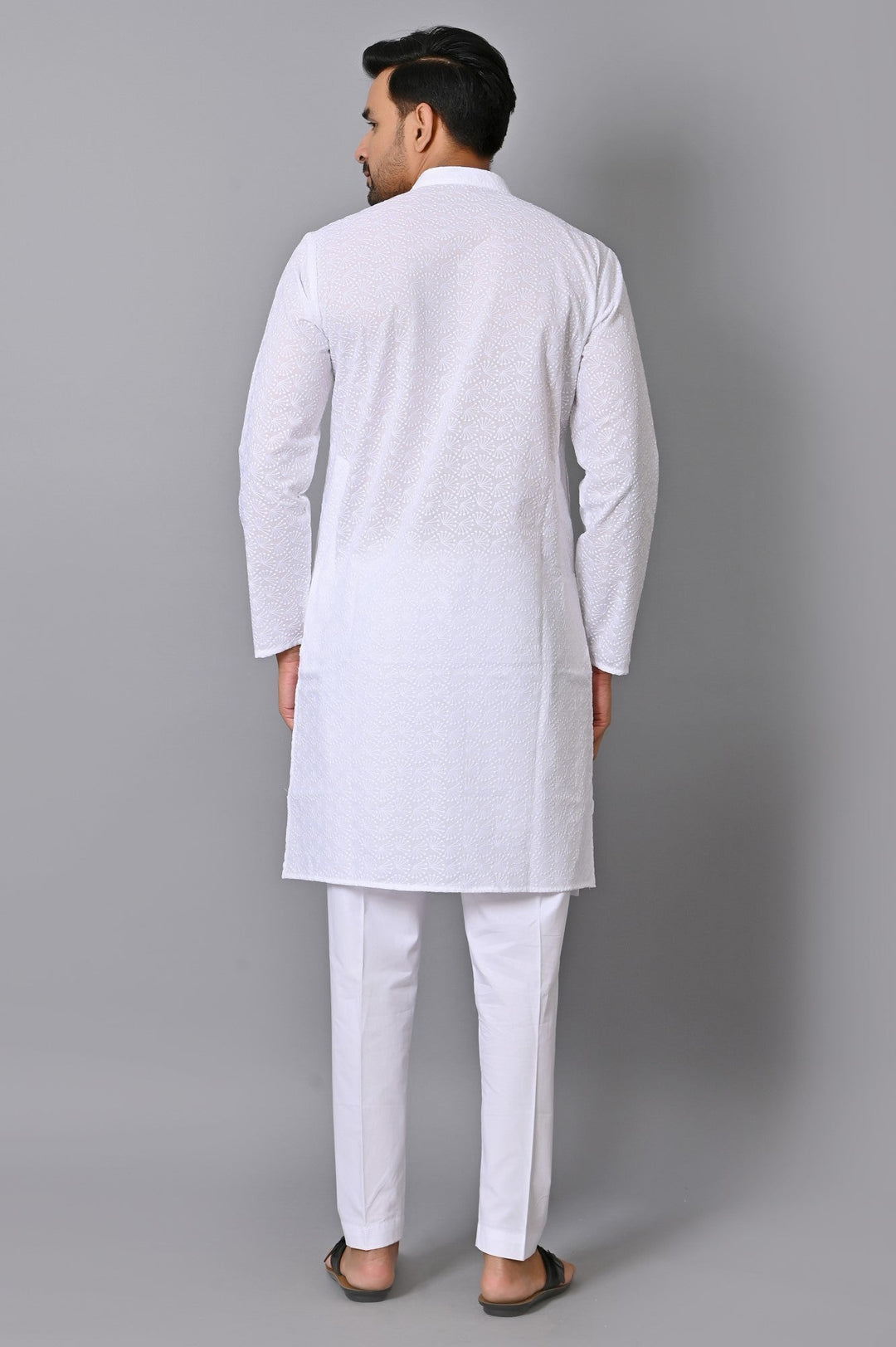 Chikan White Kurta Set