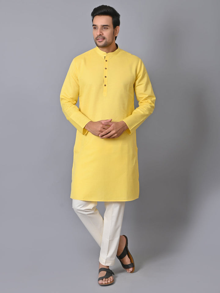 Solid Yellow Kurta Set